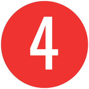 White number four in a red circle