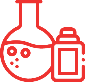 red chemical bottles icon