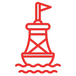 red buoy icon representing the marine industry