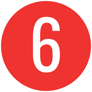 red circle icon with a white number 6 in the middle