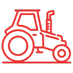 red tractor icon representing agriculture
