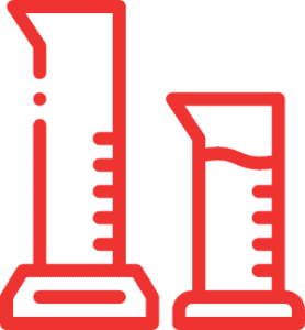 Icon of two red beakers